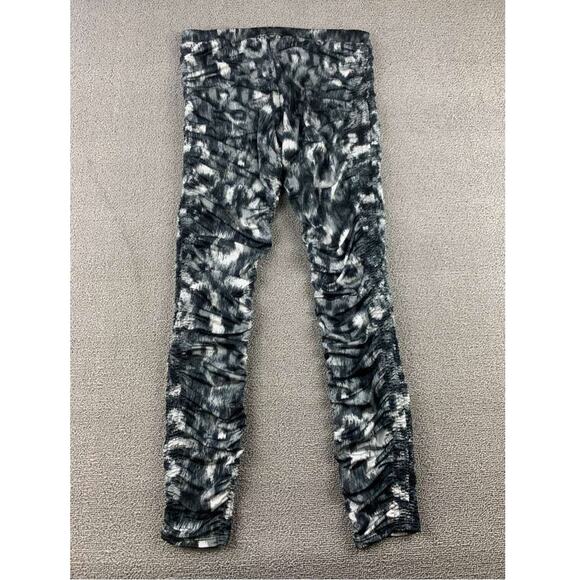 Armani Exchange Leggings Women's S Black Ruched Animal Print Elastic Waist - Picture 2 of 7